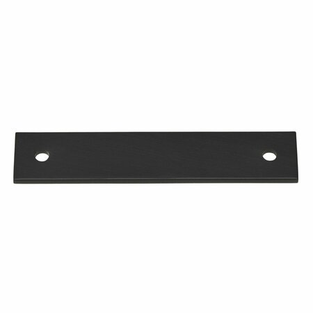 GLIDERITE HARDWARE 4-3/4 in. Matte Black Squared Back Plate 3-3/4 in. Center to Center - 5342-96-MB, 5PK 5342-96-MB-5